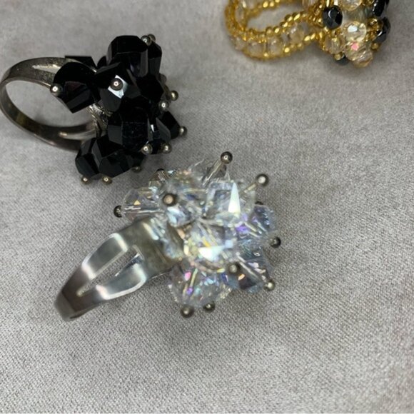 Cluster bead statement rings - Picture 7 of 9